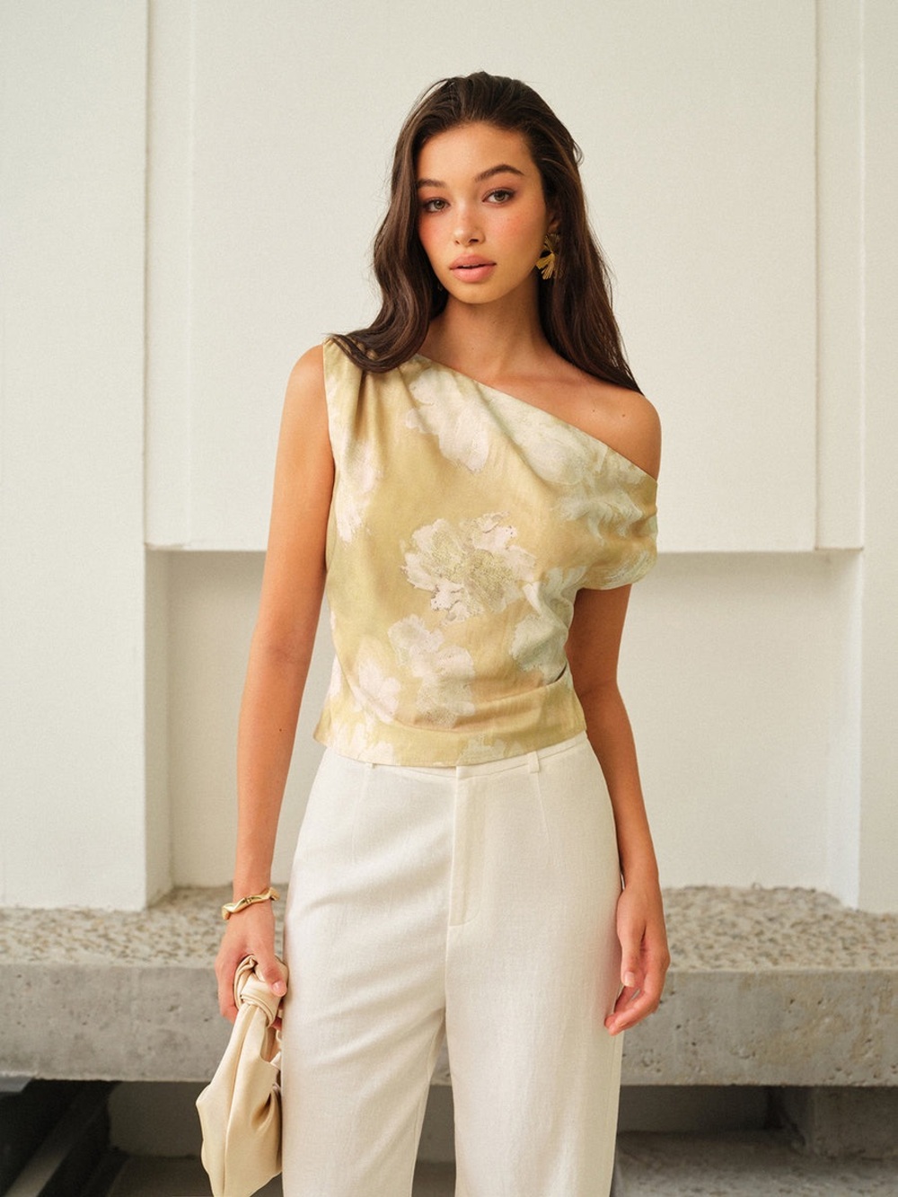 Commense One-Shoulder Floral-Patterned Top NWT - Picture 4 of 6
